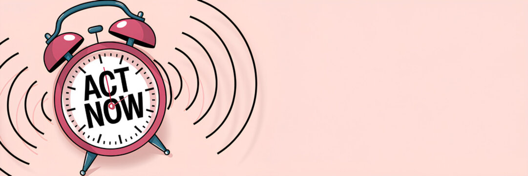 Act now clock to create urgency, take action before the end of the sales, it is time to change