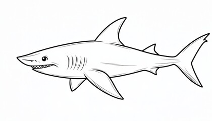 Obraz premium A simple line drawing of a shark.