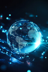 Obraz premium Global digital connectivity represented by light-web.