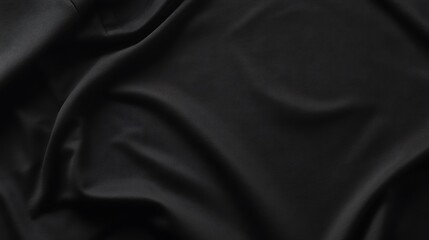 Fototapeta premium Black Fabric with Wrinkles and Texture