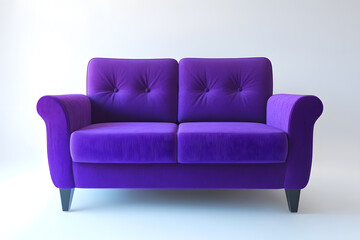 Fototapeta premium Modern purple sofa isolated on white background