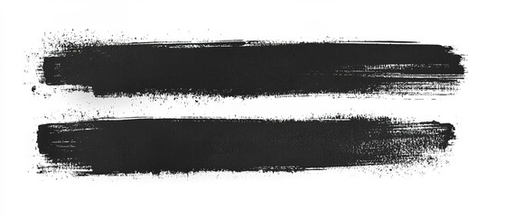 Black ink brush strokes in two rows on a white background, vector illustration, simple flat design, vector art 