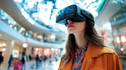 Young Woman Experiencing Virtual Reality