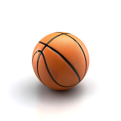 Obraz premium Closeup view of an orange basketball on a hardwood court