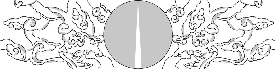 Sketch vector illustration silhouette design drawing ornament or decoration ethnic classic vintage traditional full of engraving