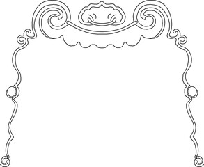 Sketch vector illustration silhouette design drawing ornament decoration painting old classic vintage ethnic traditional ornament