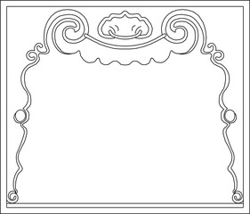 Sketch vector illustration silhouette design drawing ornament decoration painting old classic vintage ethnic traditional ornament