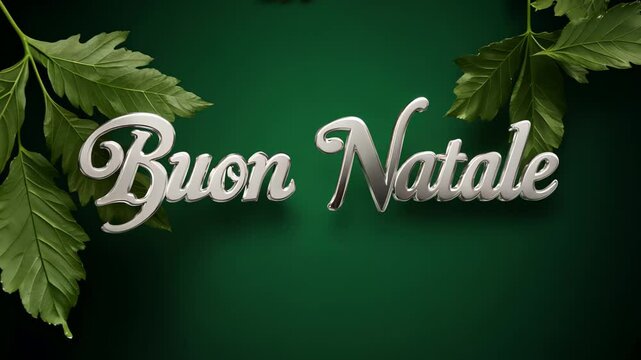 Green background with festive "Buon Natale" text in elegant script. video