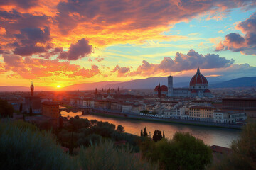 Fototapeta premium Florence At Sunset