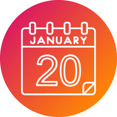 20 January Vector Icon Design