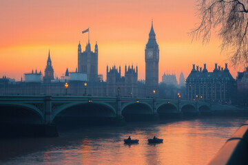 Naklejka premium London Skyline At Sunset