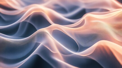 Obraz premium A mesmerizing abstract image of flowing, undulating waves in soft pastel hues of pink and blue. The texture evokes a sense of fluidity, movement, and ethereal beauty. The image can symbolize concepts 