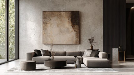 Sleek Minimalist Interior Design Showcasing Contemporary Aesthetic with Warm Natural Light
