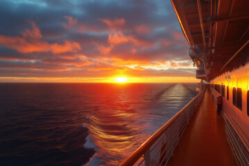Sunset On Cruise Line