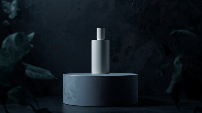 Mokcup for perfume, a elegent bottle of perfume is on the podium for the display of brand perfume significantly frangrance concept