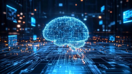 human brain in colorful design