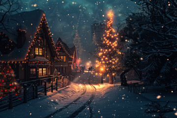 Fototapeta premium christmas landscape