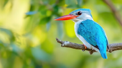 A Vibrant Blue Kingfisher Perched on a Branch