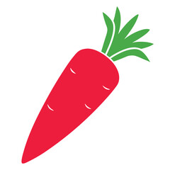 Green and red  carrot silhouette vector on a white background