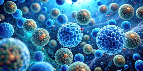 Atomic Aqueous Microcosm: Microscopic, Microbe, Atomic, Blue, Scientific