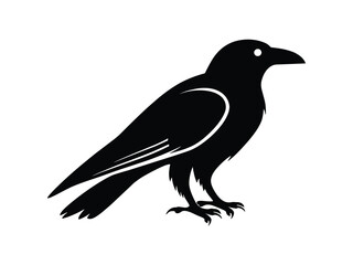 Raven and Crow Silhouette Vector Set - Spooky Gothic Bird Clipart for Halloween, Dark Aesthetic, and Wildlife Designs.