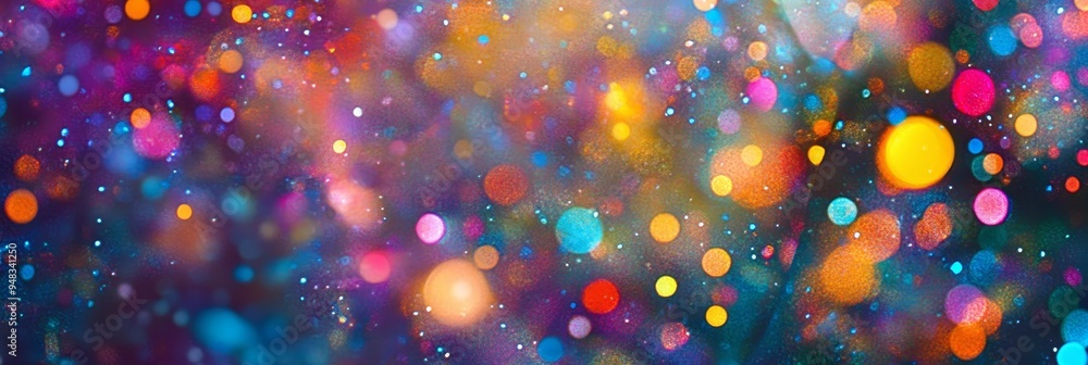 Poster a vibrant and abstract image with colorful bokeh lights, perfect for a festive design. the colors an