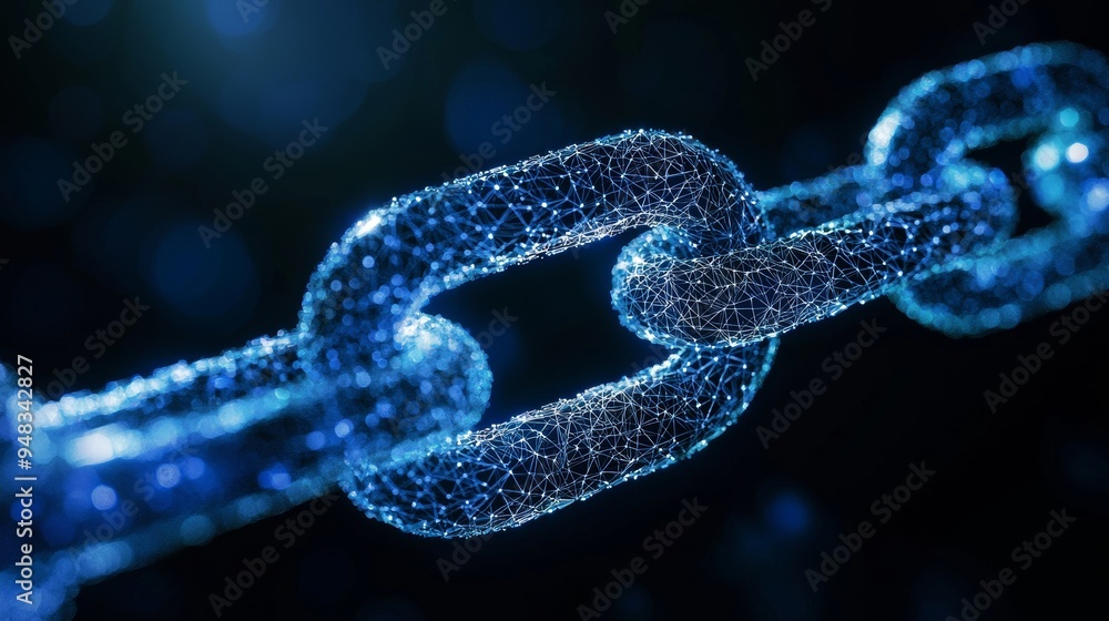 Poster 3d rendering of a block chain concept.