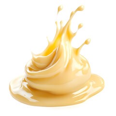 Splash of white cream texture isolated on white background. Face creme, body lotion swatch.
