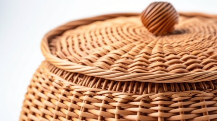 Close-up of a Wicker Basket Lid