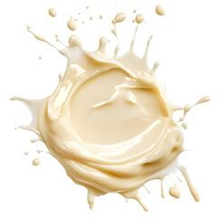 Splash of white cream texture isolated on white background. Face creme, body lotion swatch.