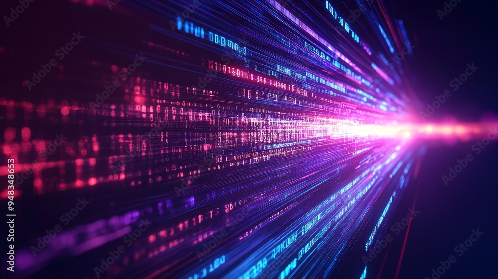 Aufkleber an abstract digital background representing the concept of high-speed data flow, global connectivity