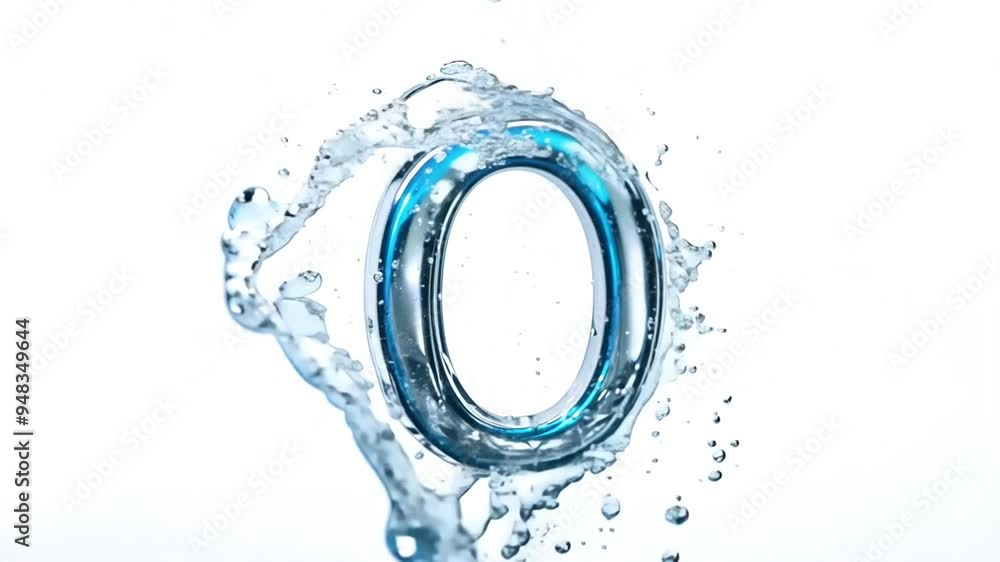 Poster liquid water number 0 creating a splash in clear environment generative ai
