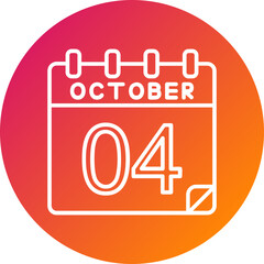 4 October Vector Icon Design