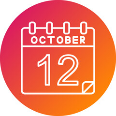12 October Vector Icon Design