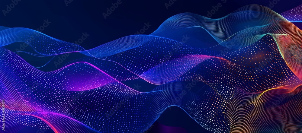 Poster graph design with a dot point connected to a gradient line. concept for internationalization, social
