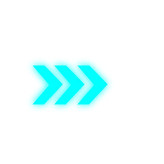 Blue Neon Arrow Decoration