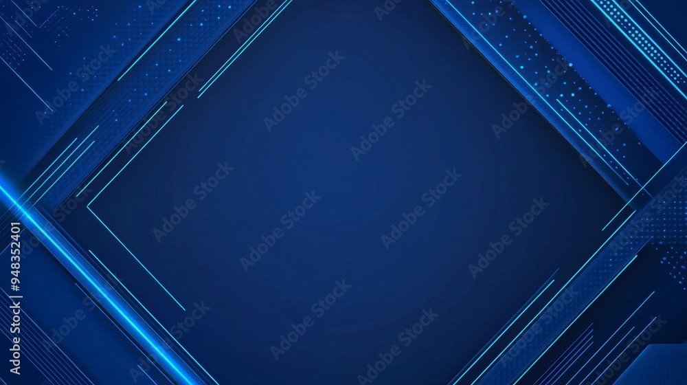 Poster this abstract background features a vibrant blue color scheme with intersecting lines and triangles 