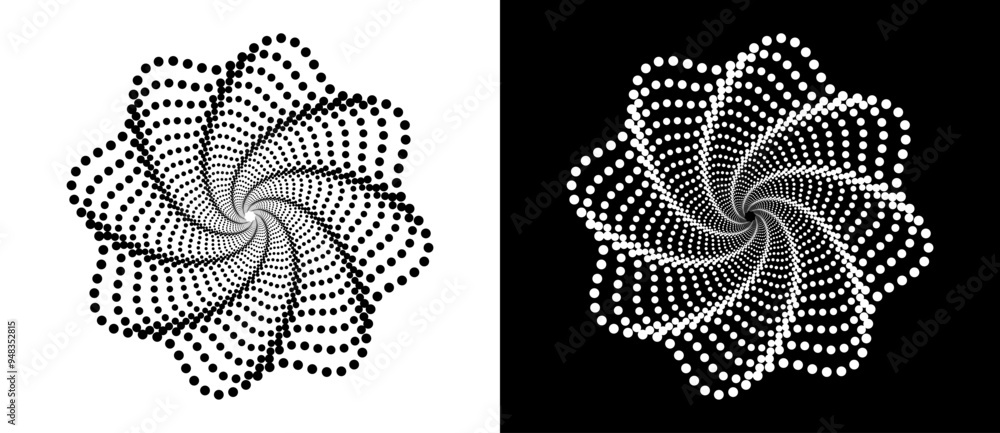 Wall mural modern abstract background. halftone dots like flower. can be used as logo, icon or design element. 