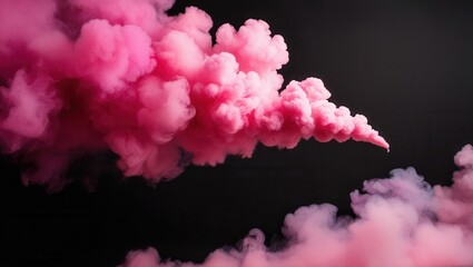 Fototapeta premium A pink cloud of smoke is floating in the air