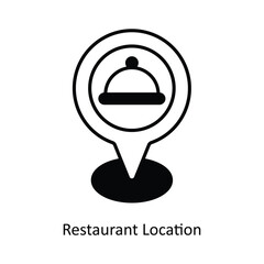 Restaurant Location Vector solid icon design illustration. food and drinks symbol on white background EPS 10 File 