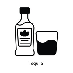 Tequila Vector solid icon design illustration. food and drinks symbol on white background EPS 10 File 