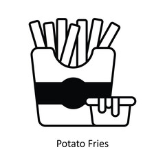Fototapeta premium Potato FriesVector solid icon design illustration. food and drinks symbol on white background EPS 10 File 