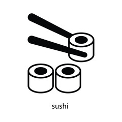 sushi  Vector solid icon design illustration. food and drinks symbol on white background EPS 10 File 