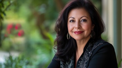 Fototapeta premium Portrait of a Woman with a Warm and Confident Smile