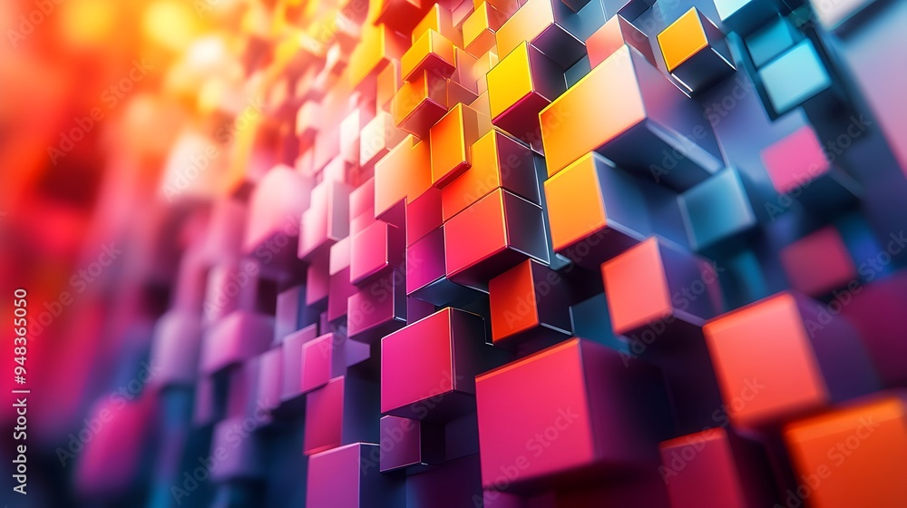 Aufkleber captivating 3d rendered experimental abstract art with striking geometric shapes and depth