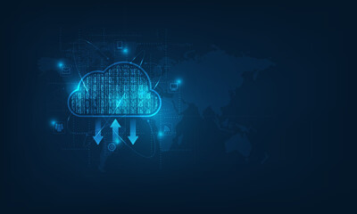 Cloud computing concept.Abstract cloud connection technology background