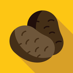 This vector icon features two simple potatoes, ideal for representing healthy eating, vegan diets, or agricultural themes