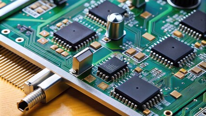 Close-up of a computer network interface card with a series of hexadecimal digits displayed on the surface, representing a unique machine identifier.