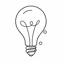 Line drawing light bulb symbol idea vector illustration 