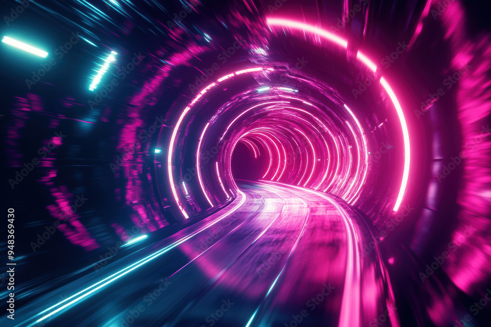 Wall mural Neon Tunnel Speed.